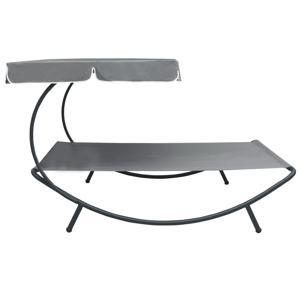 Espreguiçadeira com toldo cinzento