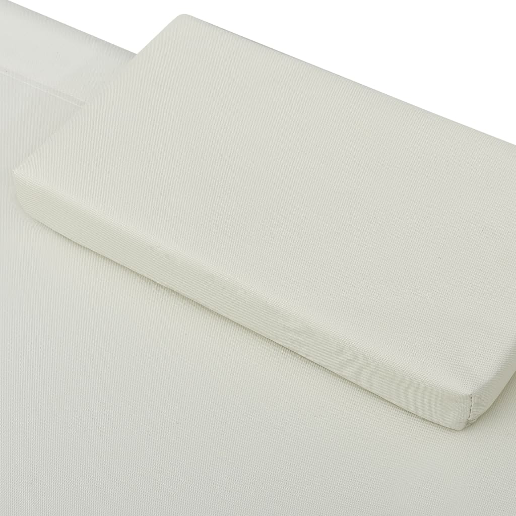 Espreguiçadeira de exterior em tecido creme
