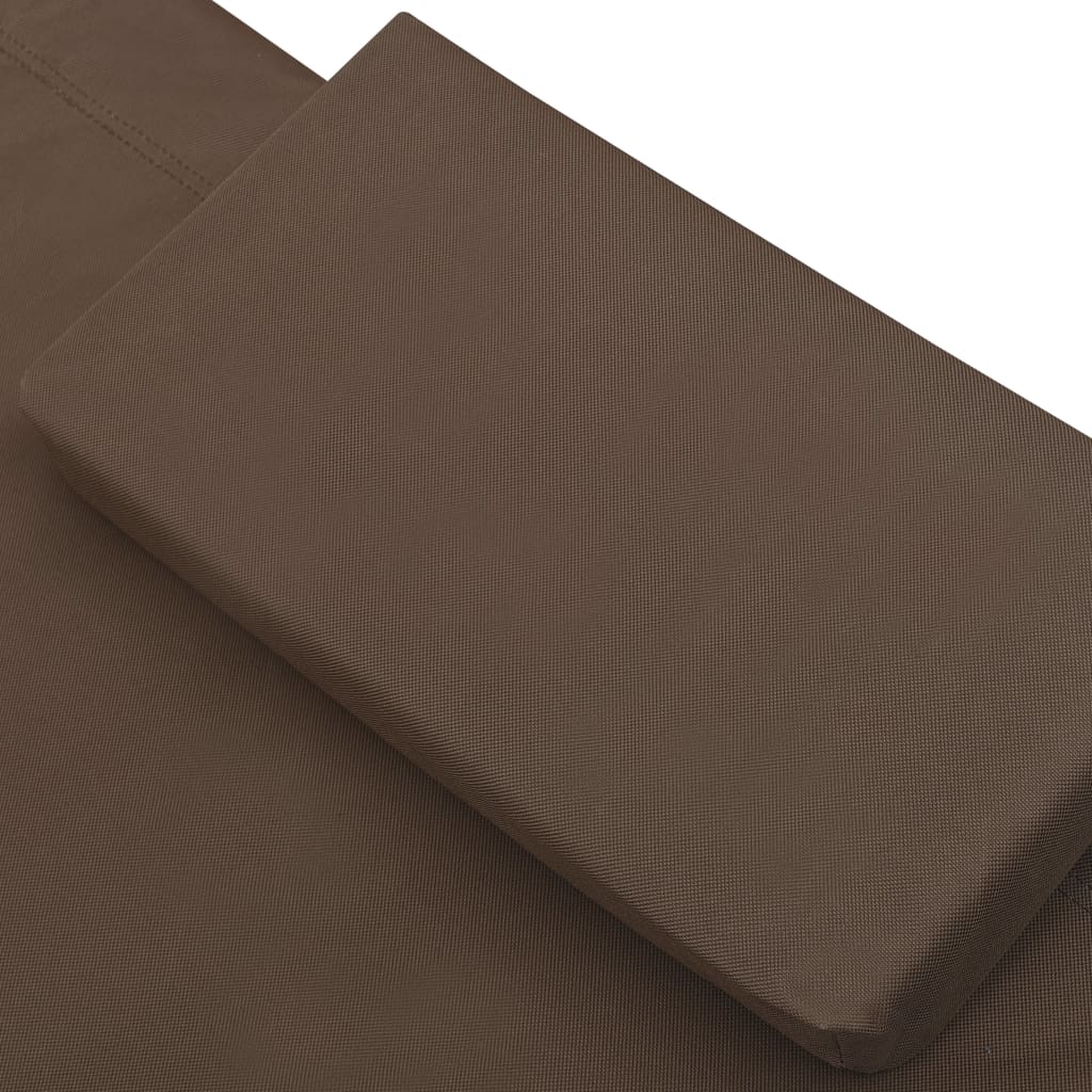 Espreguiçadeira com toldo e almofada castanho