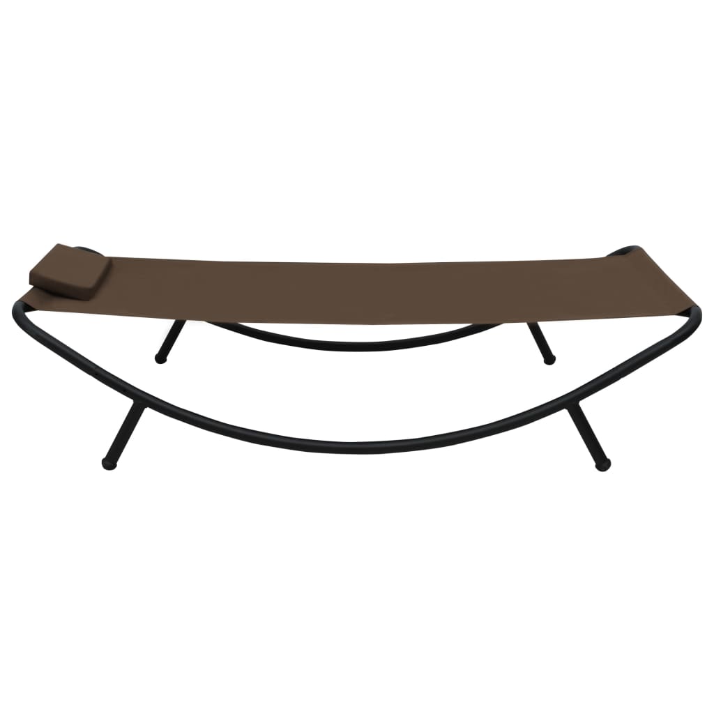 Espreguiçadeira de jardim 200x90 cm aço castanho