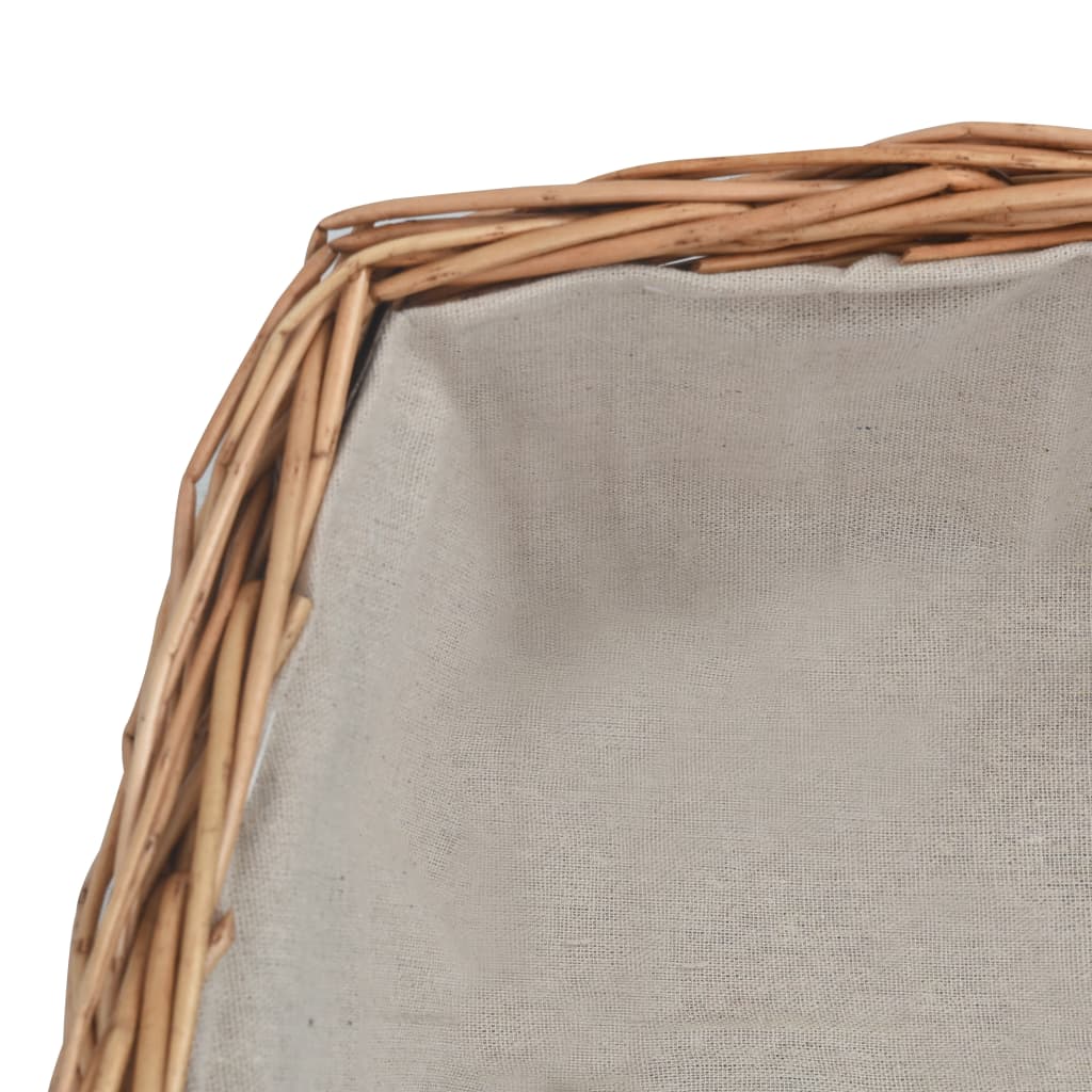 Cesto para lenha com pega 61,5x46,5x58 cm salgueiro castanho