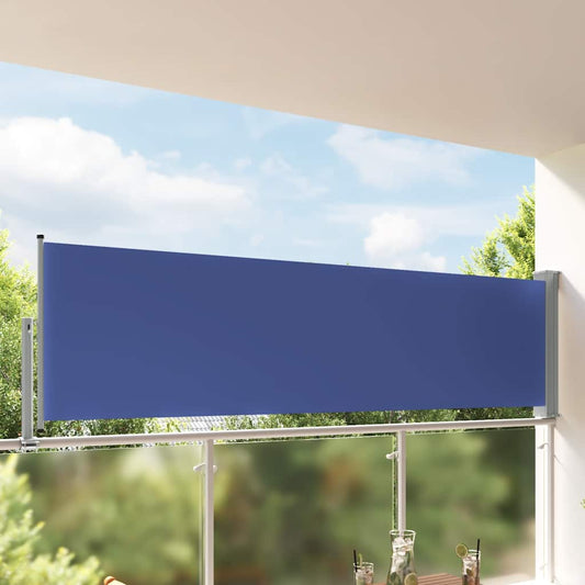 Toldo lateral retrátil para pátio 100x300 cm azul