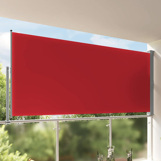 Toldo lateral retrátil para pátio 160x300 cm vermelho