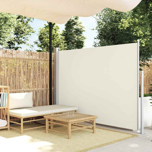 Toldo lateral retrátil para pátio 170x300 cm creme