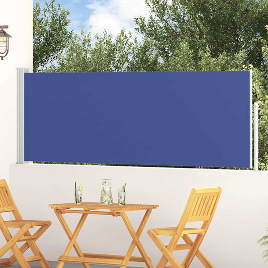 Toldo lateral retrátil para pátio 100x300 cm azul