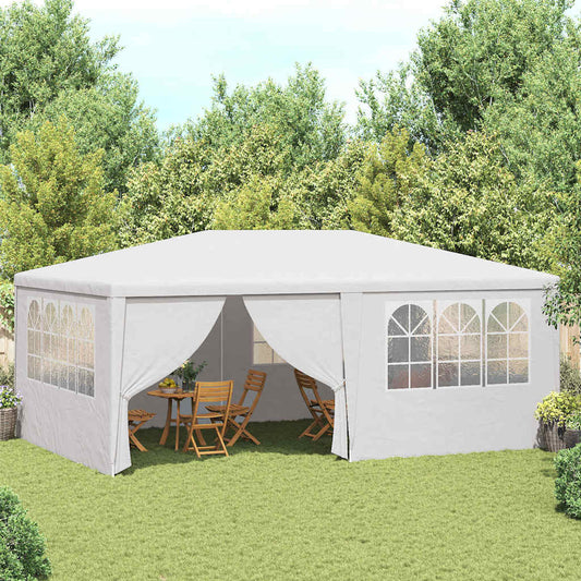 Tenda festas profissional + paredes laterais 4x6m 90g/m² branco