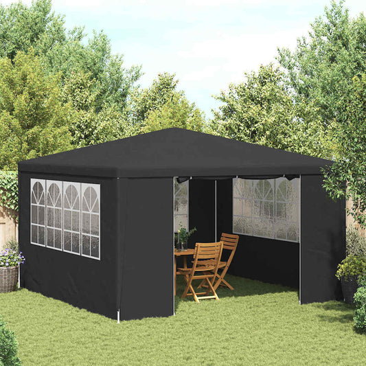 Tenda festas com paredes laterais 4x4m 90g/m² antracite