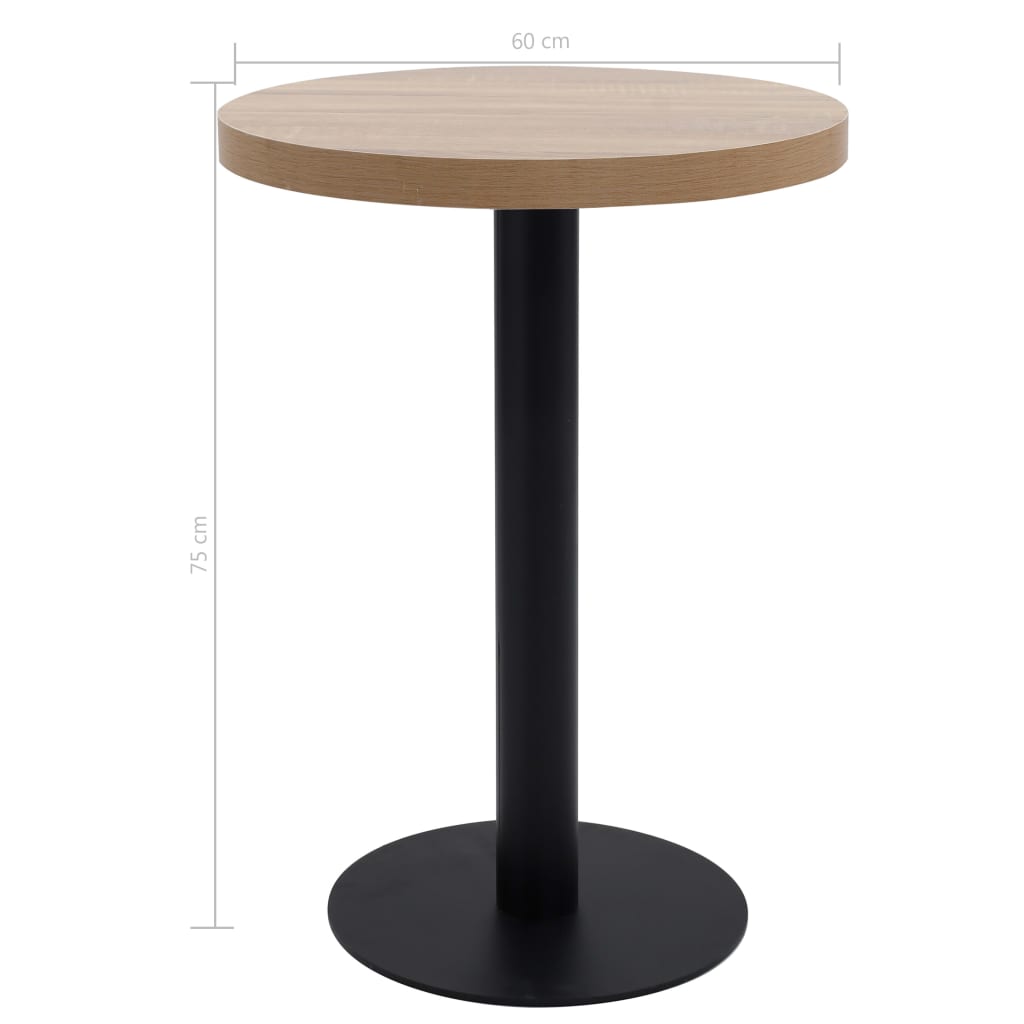 Mesa bistrô 60 cm MDF castanho-claro