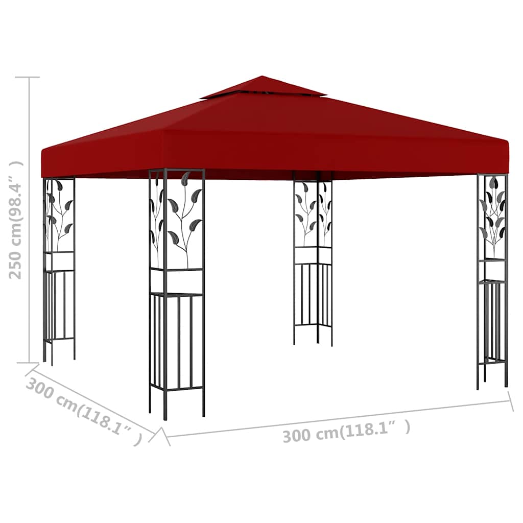 Gazebo 3x3 m vermelho tinto