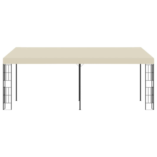 Gazebo de montagem na parede 3x6 m tecido creme