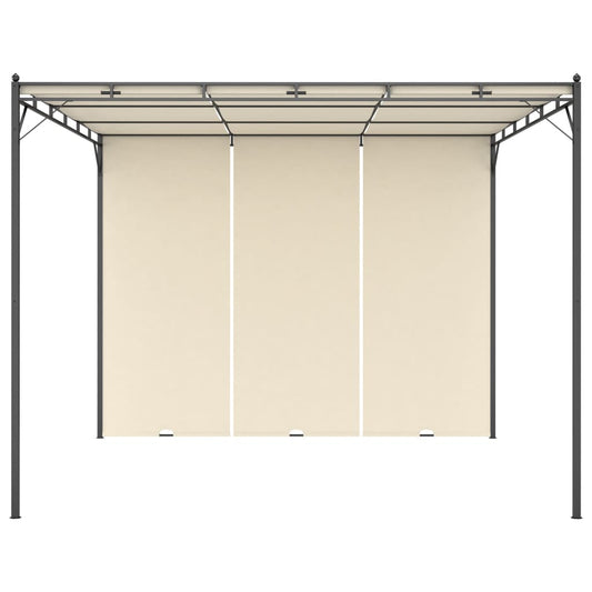 Gazebo de jardim com cortina lateral 3x3x2,25m cor creme