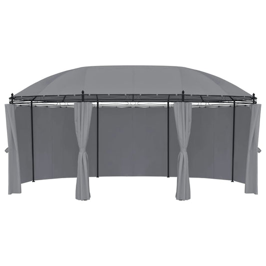 Gazebo com cortinas 520x349x255 cm antracite