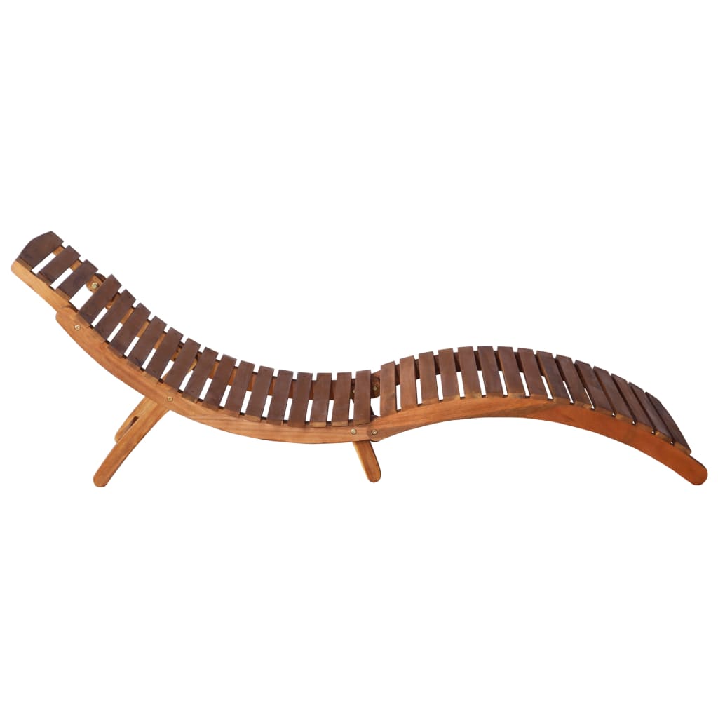 Espreguiçadeira com mesa madeira de acácia maciça castanho