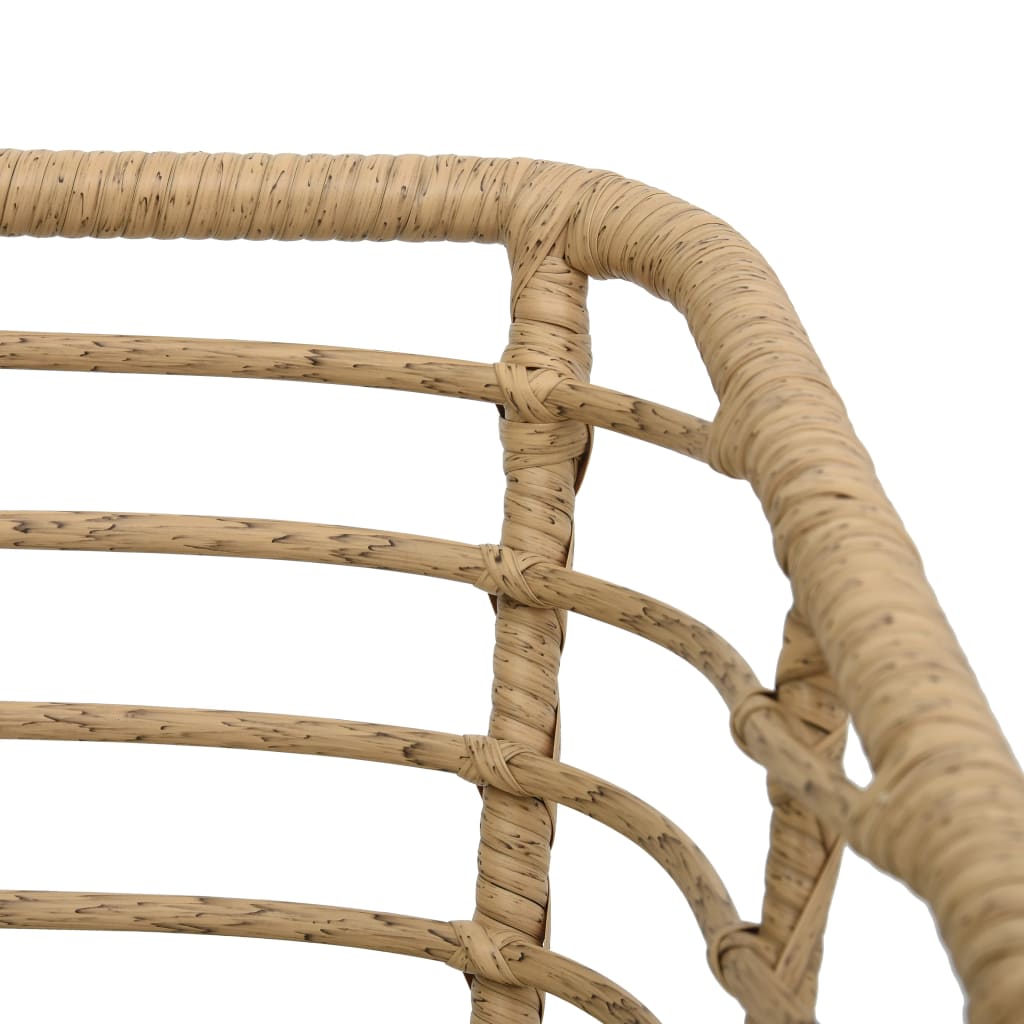 Cadeiras de jardim com almofadões 2 pcs vime PE cor carvalho