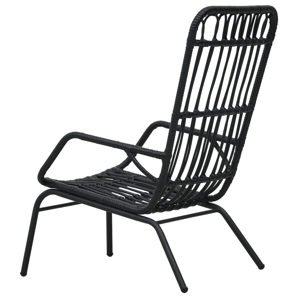 Cadeira de jardim vime PE preto
