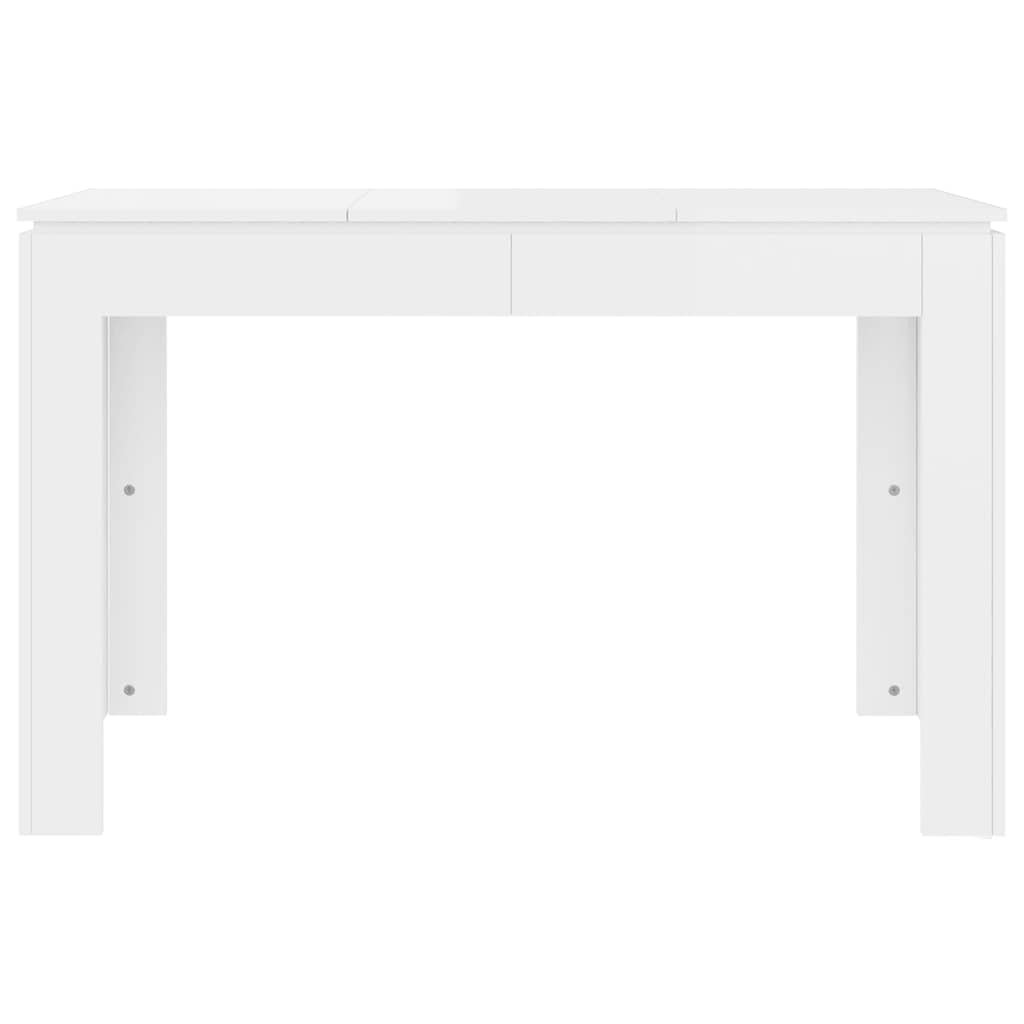 Mesa de jantar 120x60x76 cm contraplacado branco brilhante