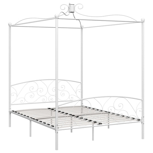 Estrutura de cama dossel 160x200 cm metal branco