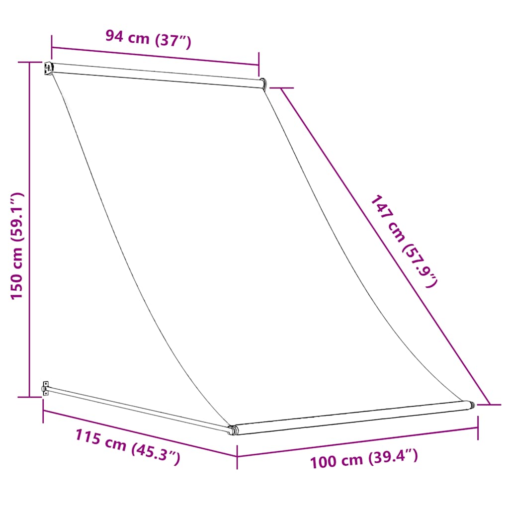 Toldo retrátil 100x150 cm creme