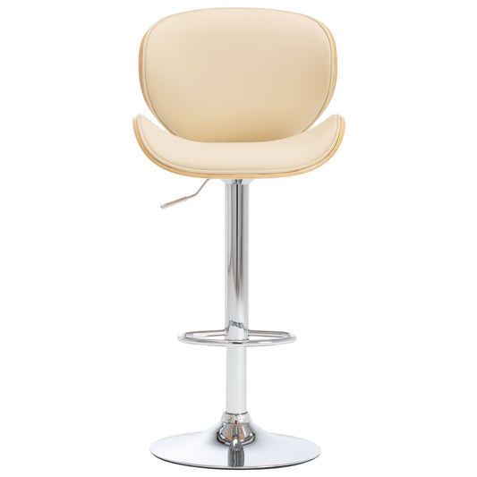 Banco de bar couro artificial creme