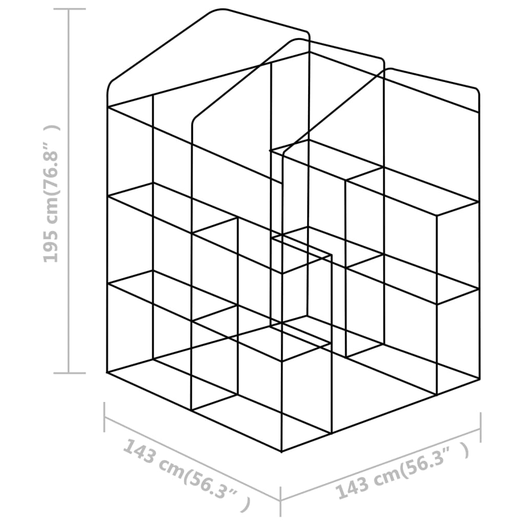 Estufa com prateleiras 143x143x195 cm aço
