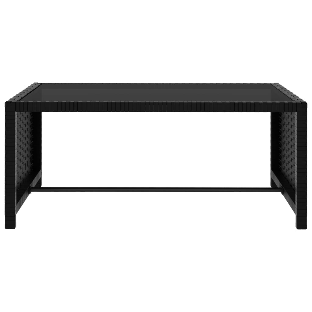 Espreguiçadeiras com mesa 2 pcs vime PE preto