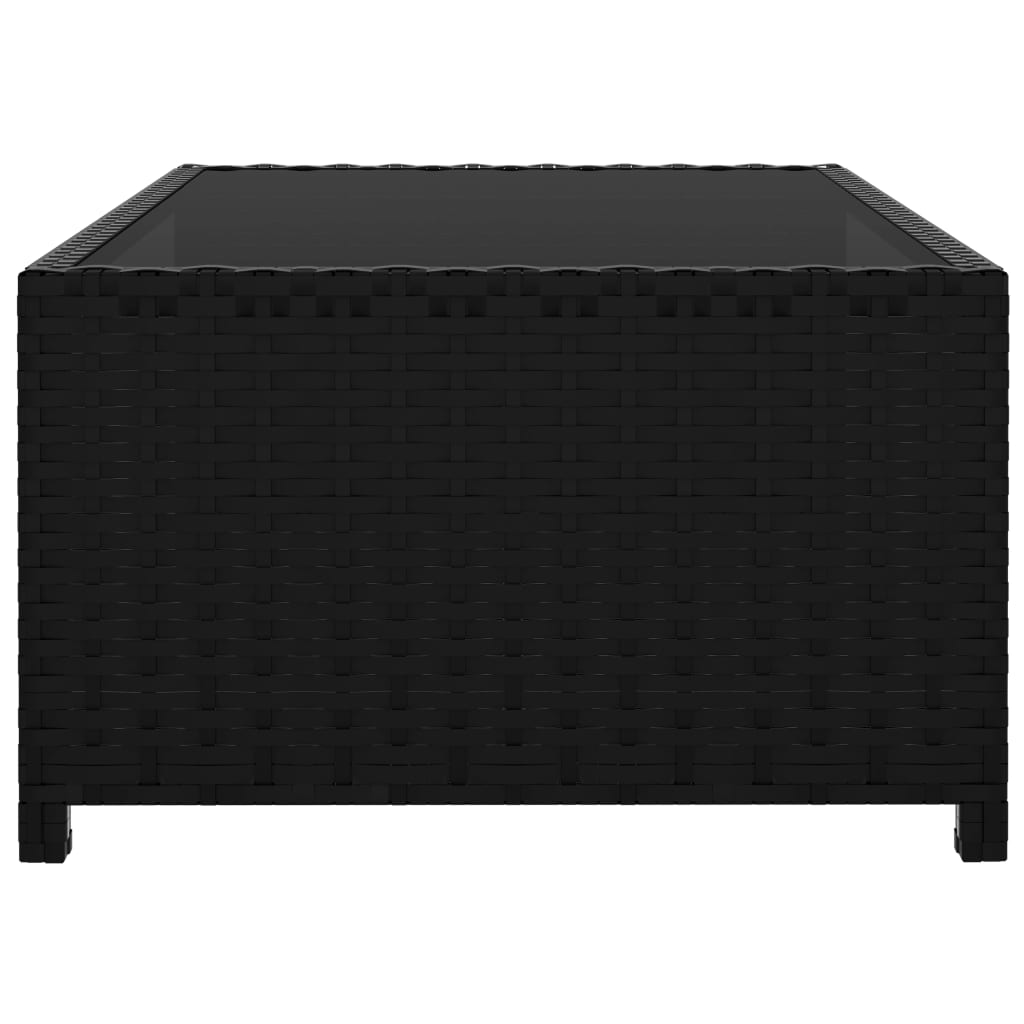 Espreguiçadeiras com mesa 2 pcs vime PE preto