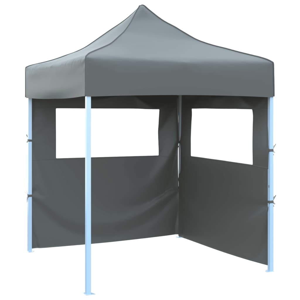 Tenda dobrável profissional festas 2 paredes 2x2m aço antracite