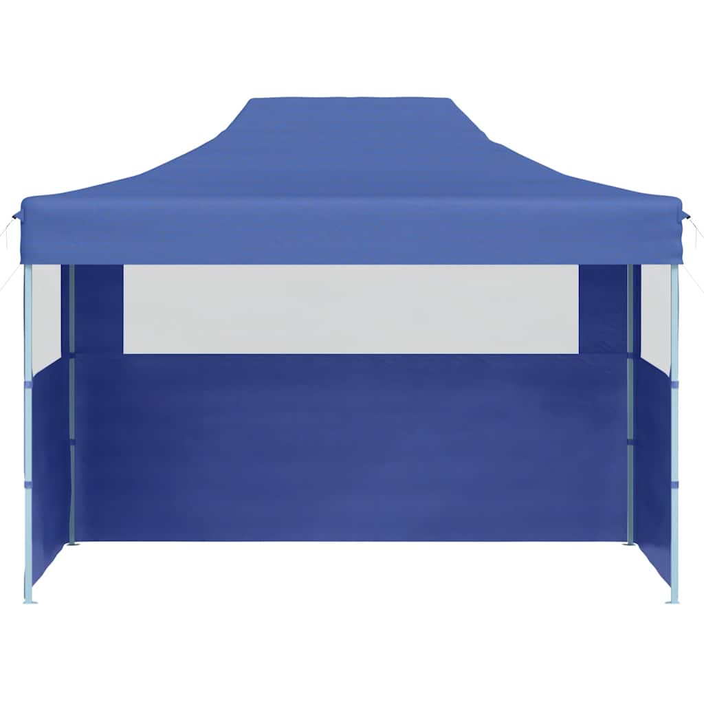 Tenda dobrável profissional festas 3 paredes 3x4 m aço azul