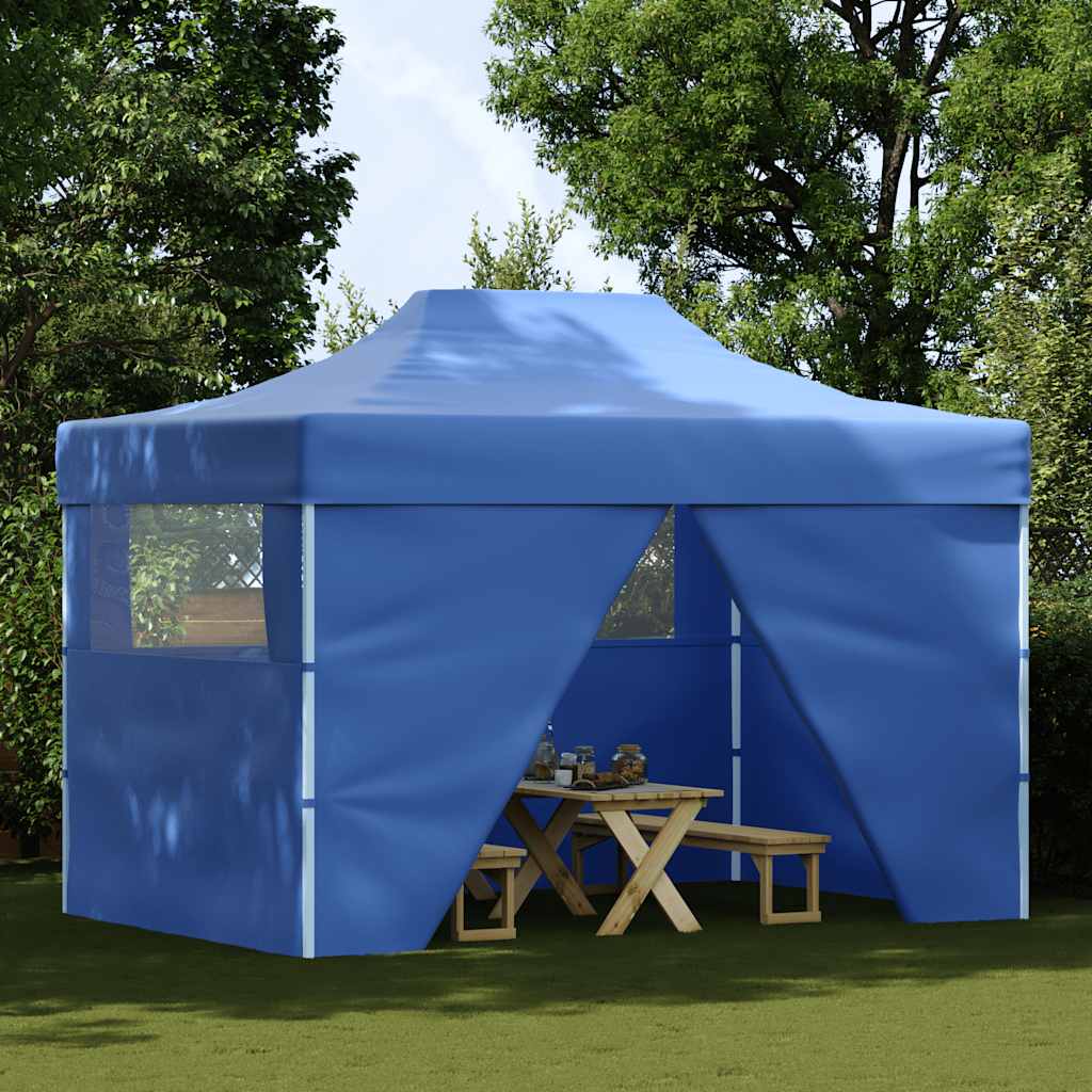 Tenda dobrável profissional festas 4 paredes 3x4m aço azul