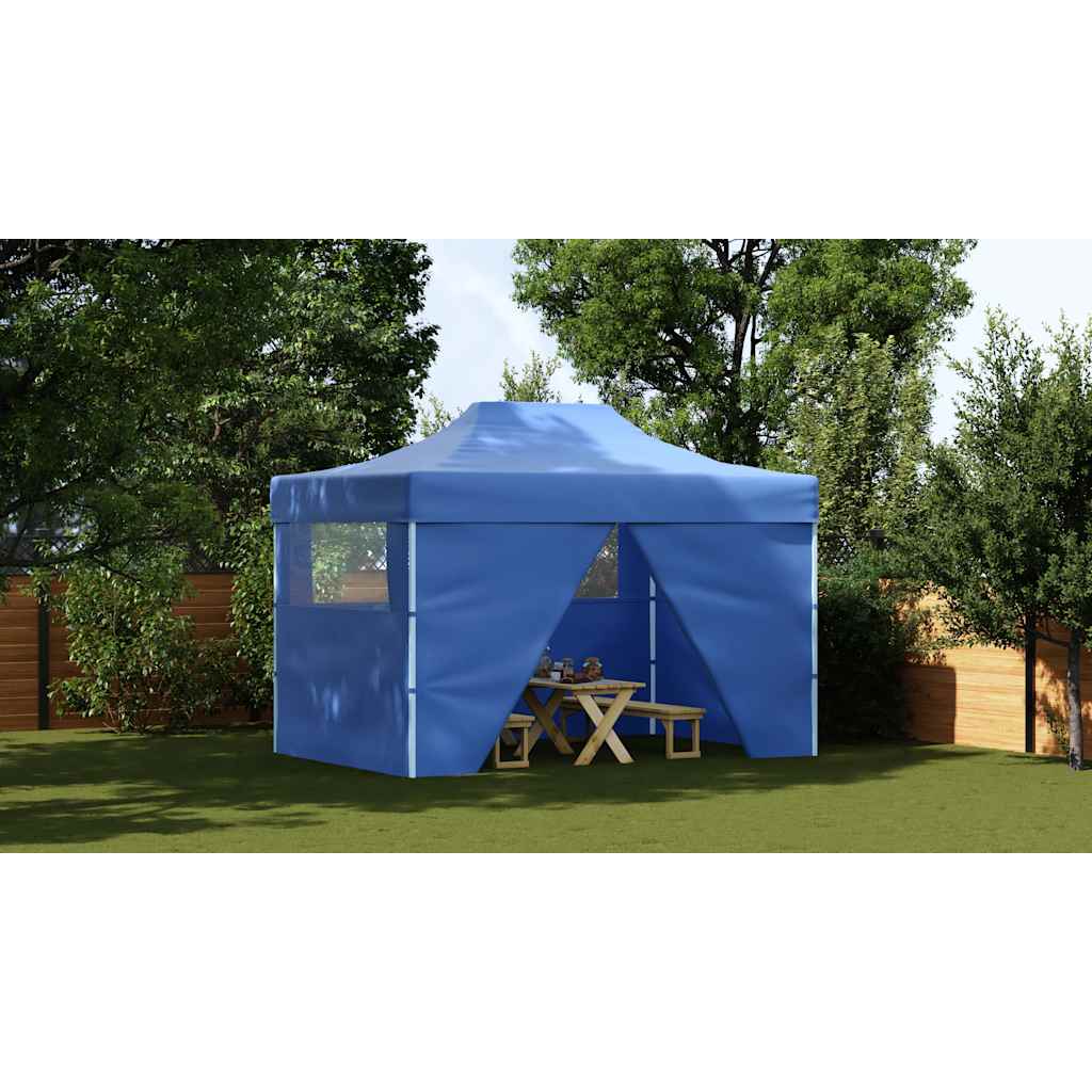 Tenda dobrável profissional festas 4 paredes 3x4m aço azul