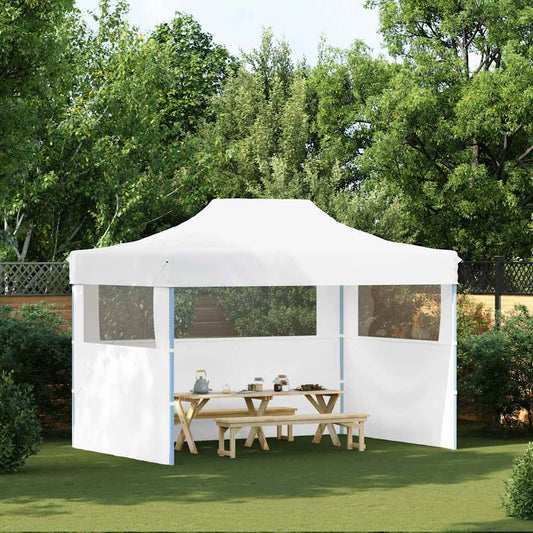 Tenda dobrável profissional festas 3 paredes 280x410x315 cm aço branco