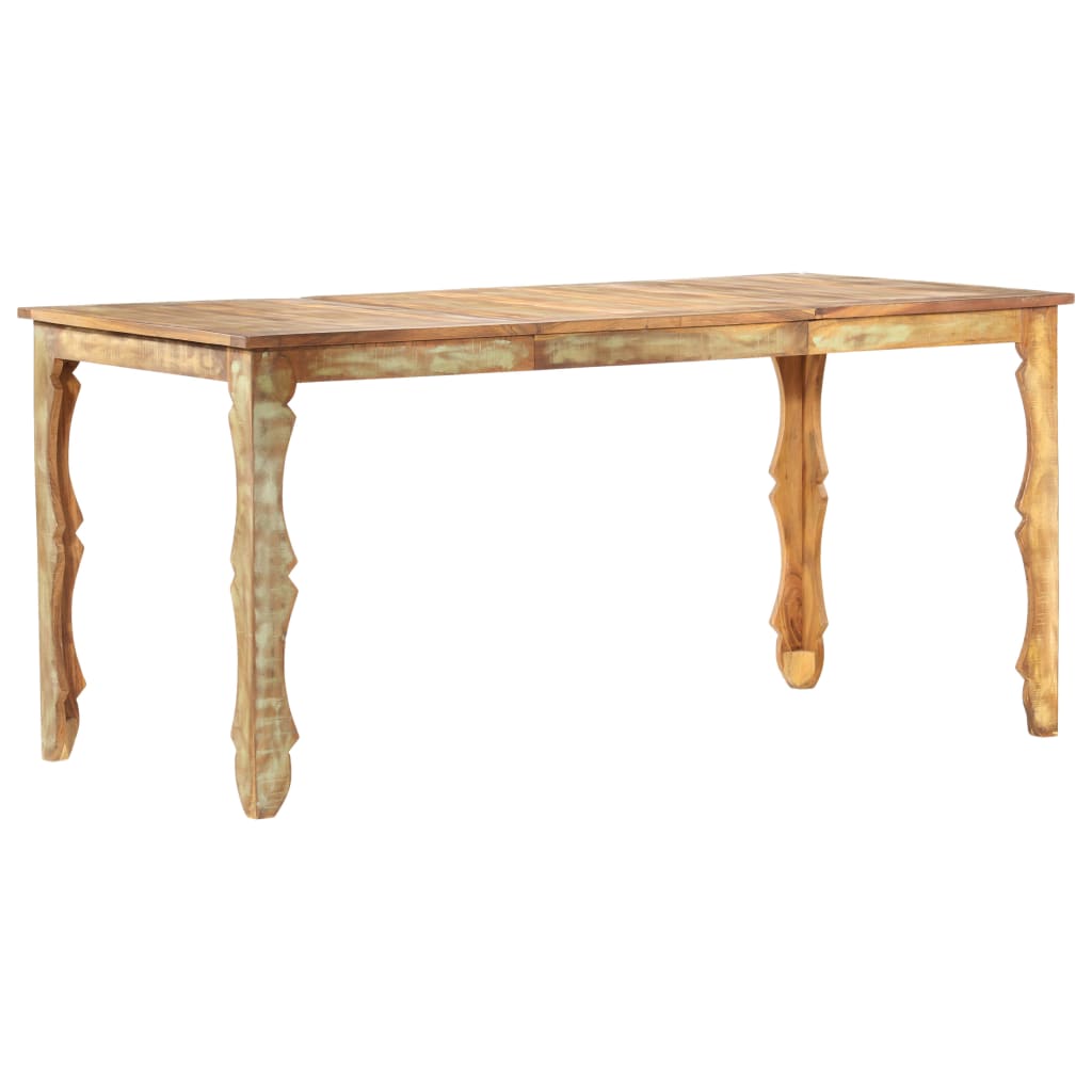 Mesa de jantar 160x80x76 cm madeira recuperada maciça