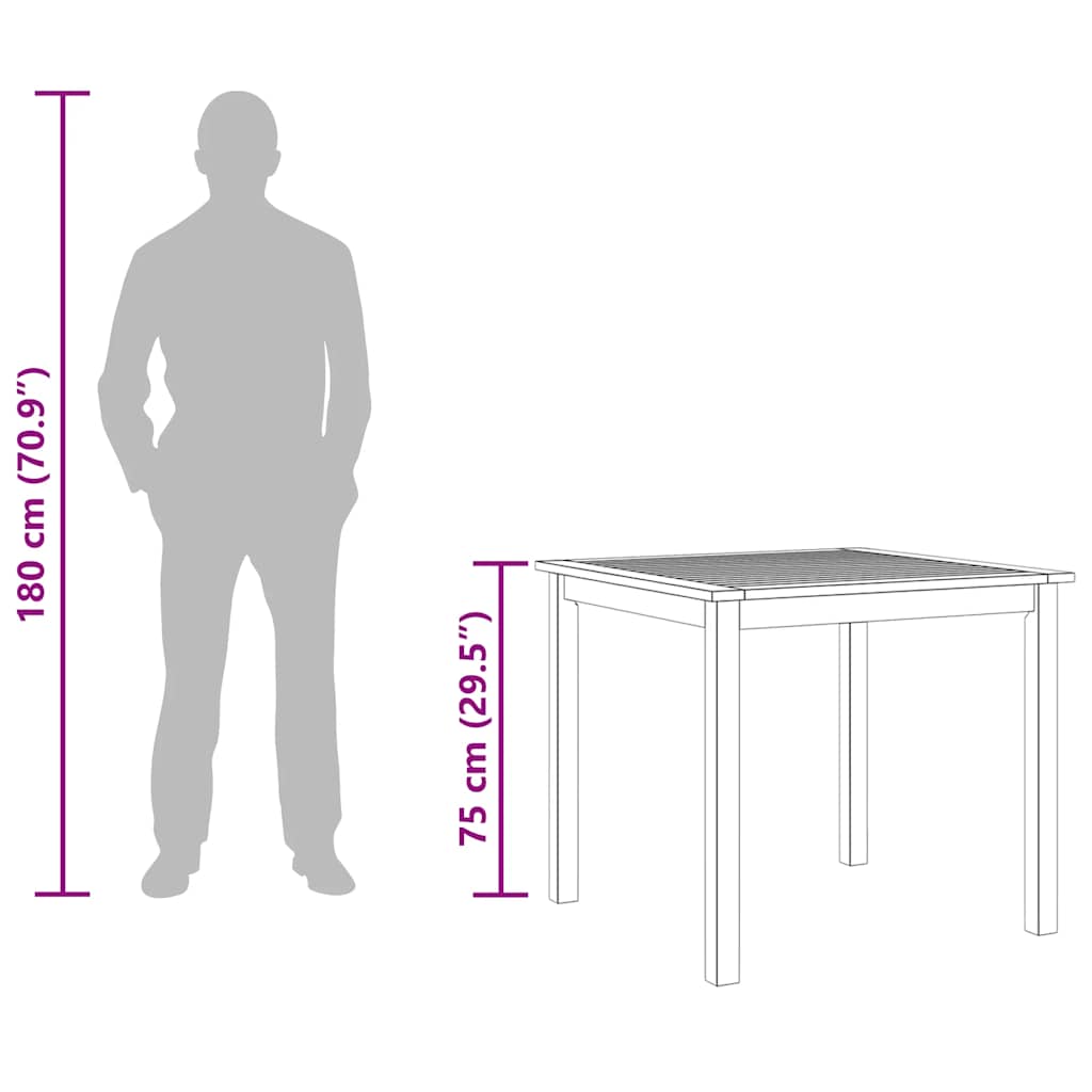Mesa de jardim 85x85x74 cm madeira de acácia maciça