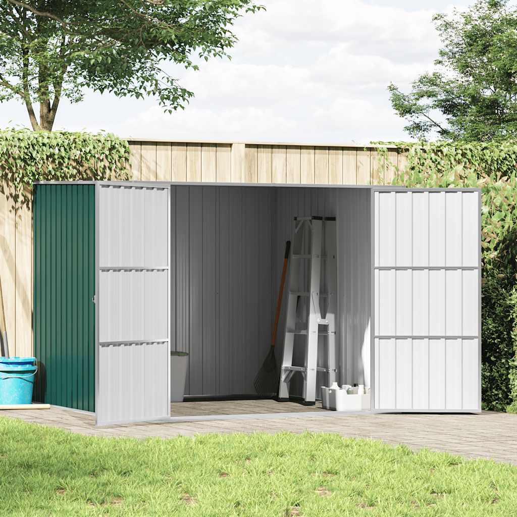 Abrigo de jardim 195x198x159 cm aço galvanizado verde