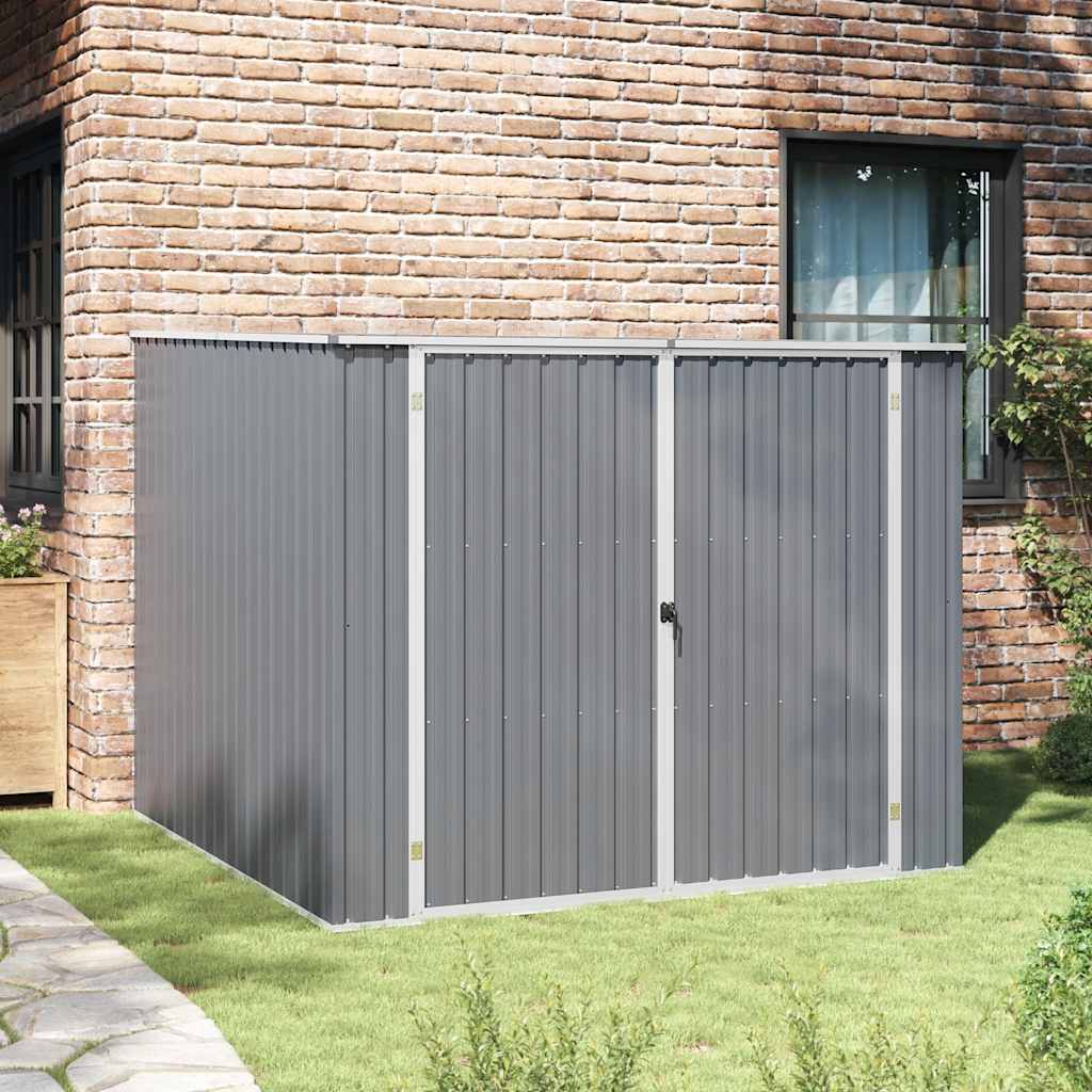 Abrigo de jardim 195x198x159 cm aço galvanizado cinzento