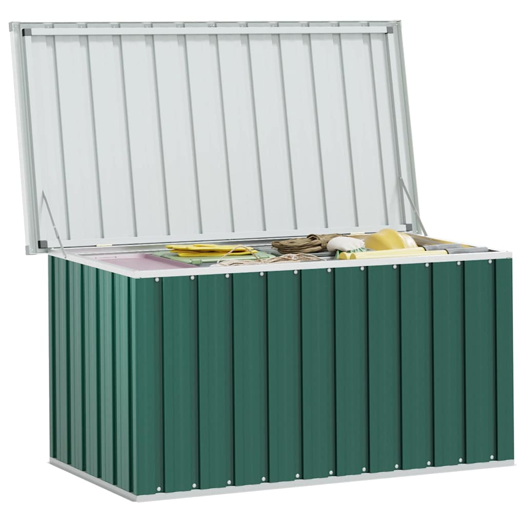 Caixa de armazenamento para jardim verde 129x67x65 cm