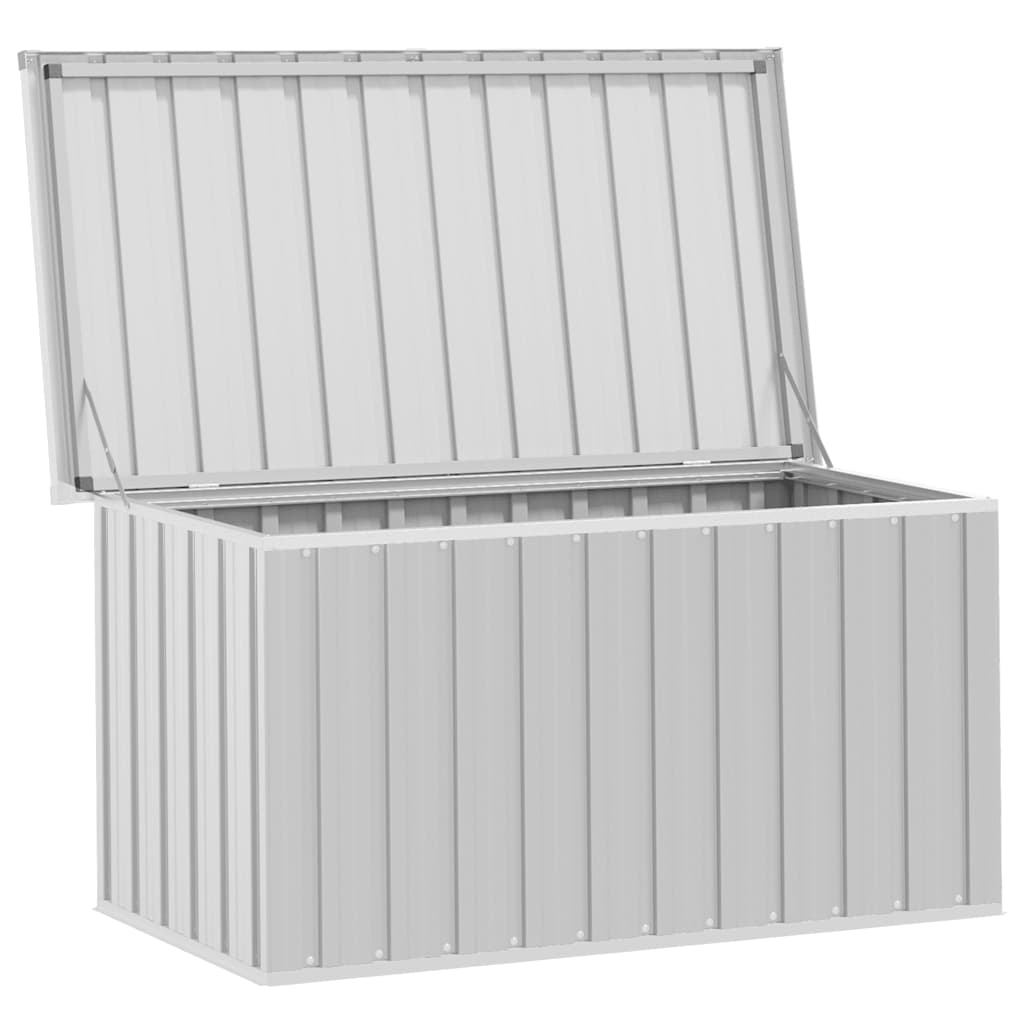Caixa de arrumação para jardim 129x67x65 cm cinzento