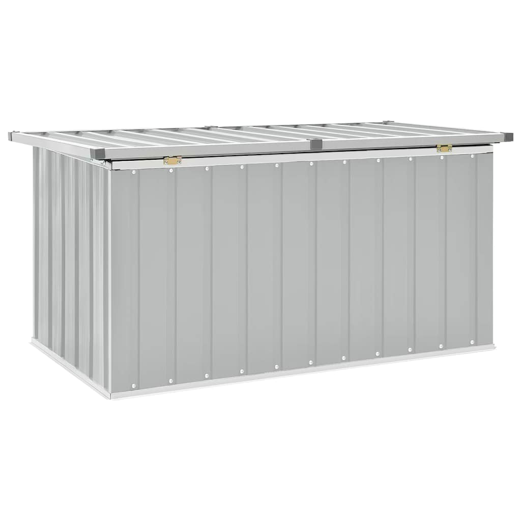 Caixa de arrumação para jardim 129x67x65 cm cinzento