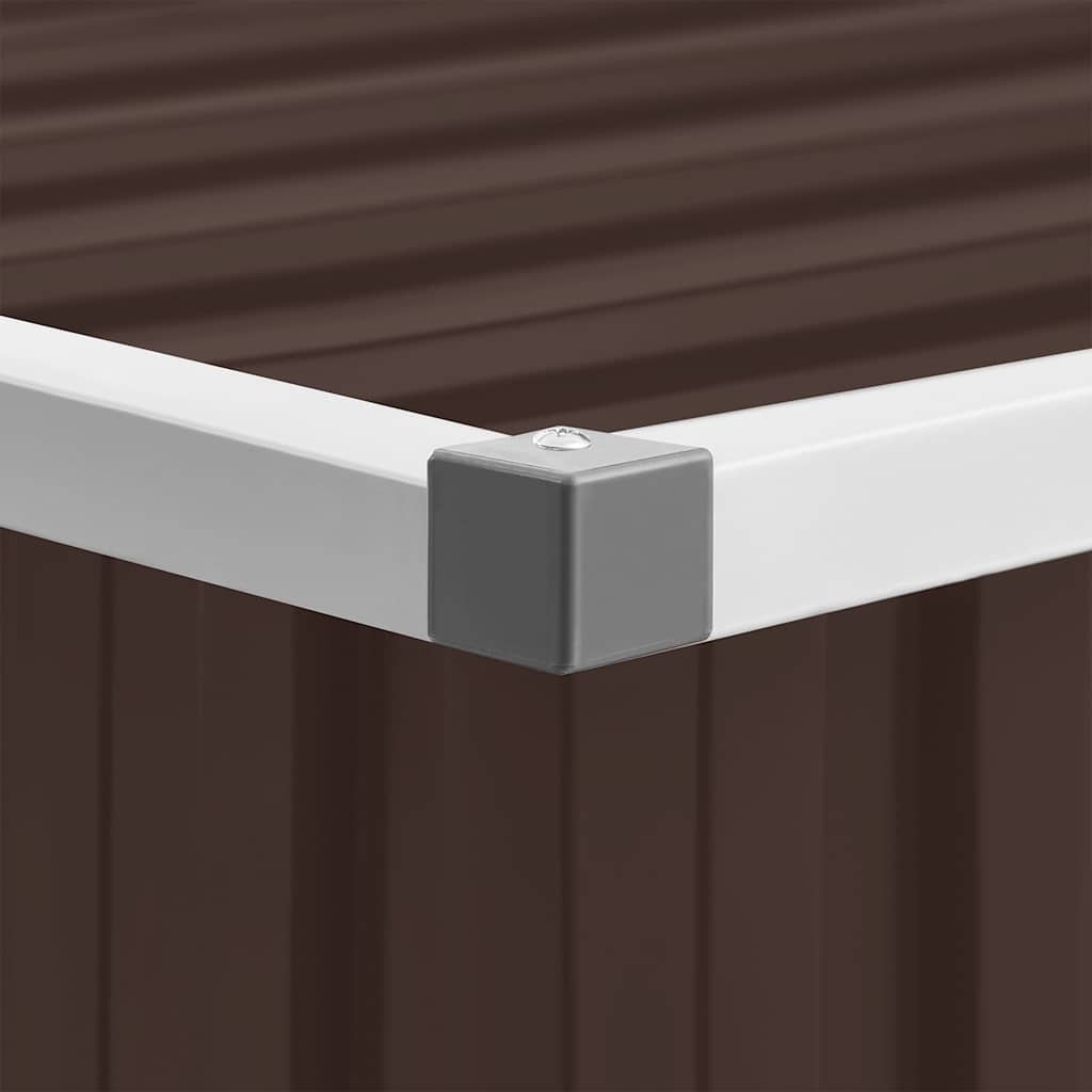 Caixa de armazenamento para jardim marrom 129x67x65 cm