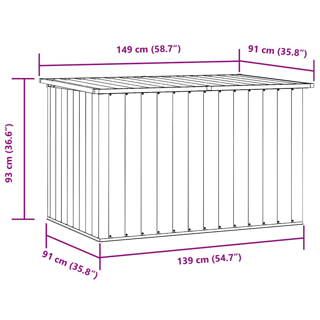 Caixa de arrumação para jardim 149x99x93 cm verde