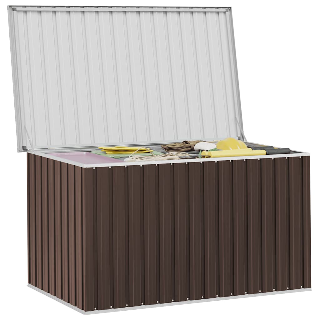 Caixa de arrumação para jardim 171x99x93 cm castanho