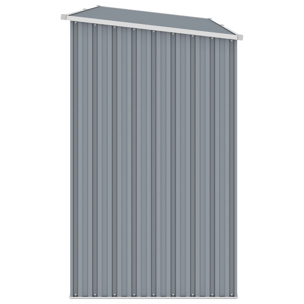 Abrigo de lenha jardim 245x98x159 cm aço galvanizado cinzento