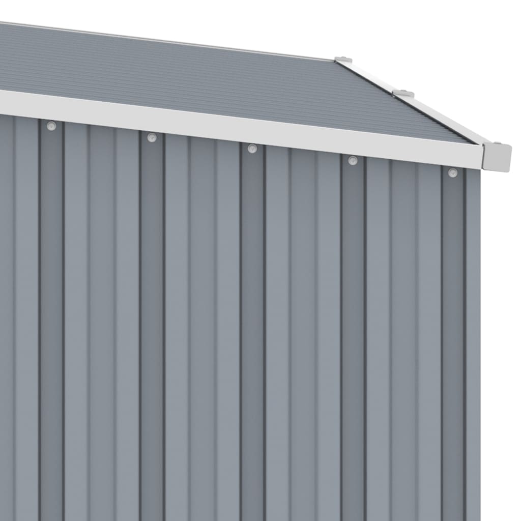 Abrigo de lenha jardim 245x98x159 cm aço galvanizado cinzento
