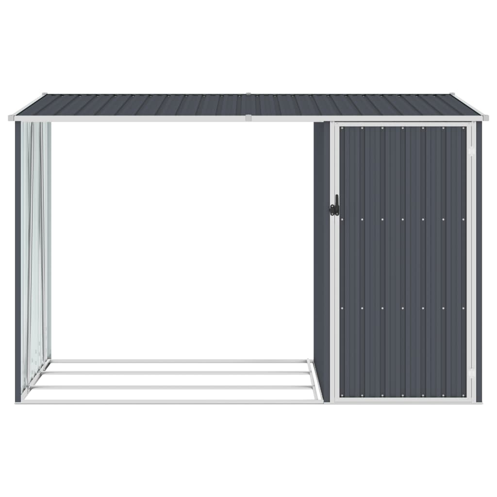 Abrigo de lenha jardim 245x98x159cm aço galvanizado antracite