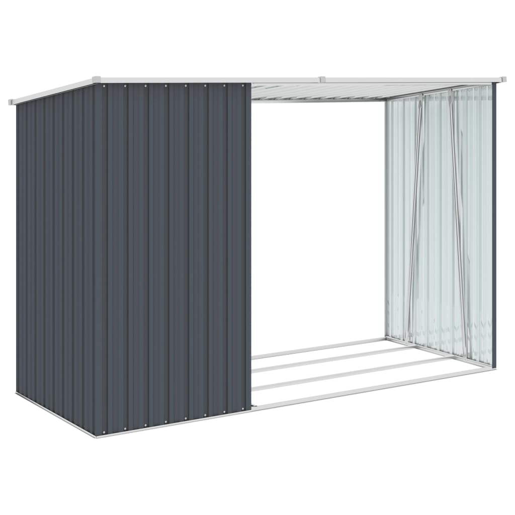 Abrigo de lenha jardim 245x98x159cm aço galvanizado antracite