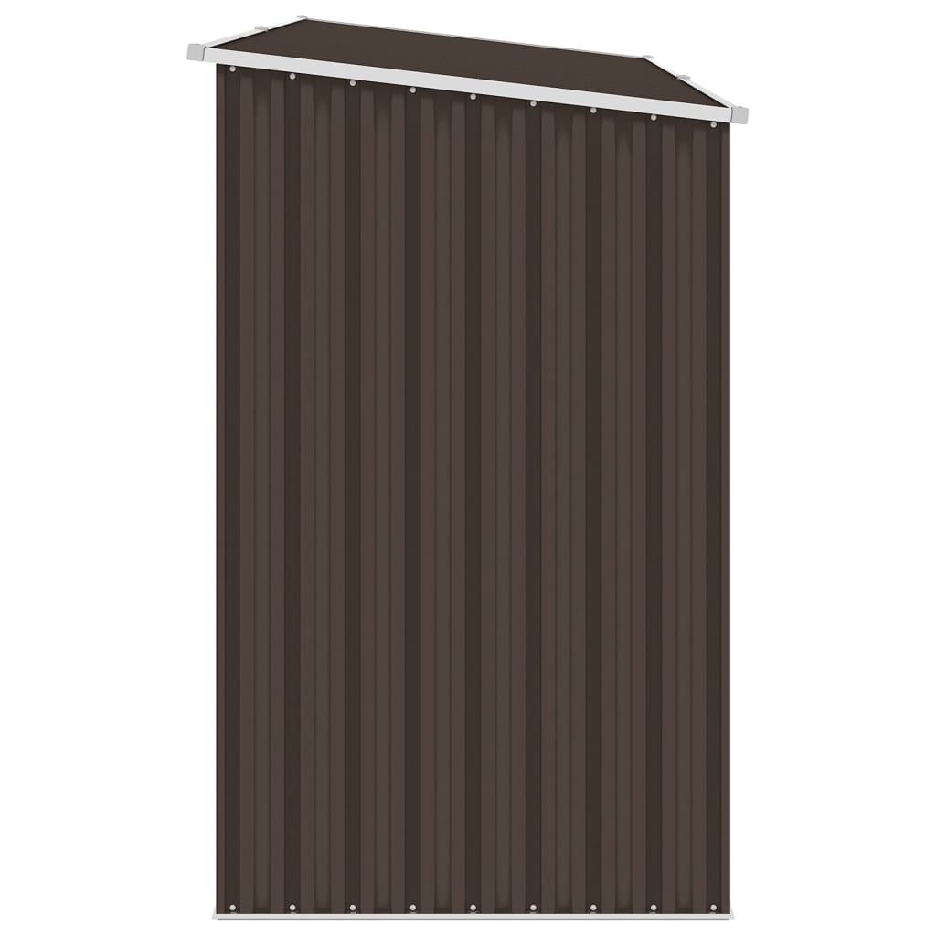 Abrigo de lenha p/ jardim 245x98x159cm aço galvanizado castanho