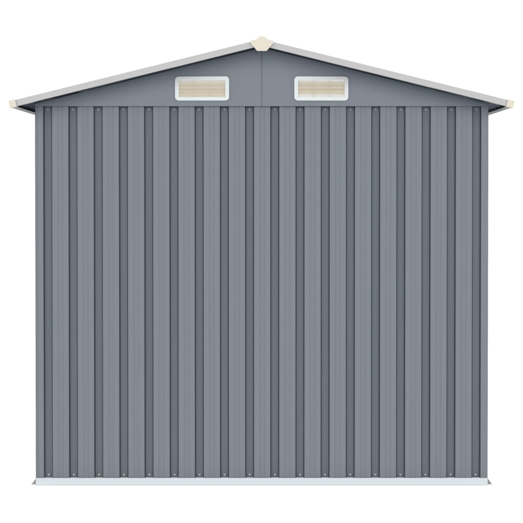 Abrigo de jardim 205x129x183 cm aço galvanizado cinzento