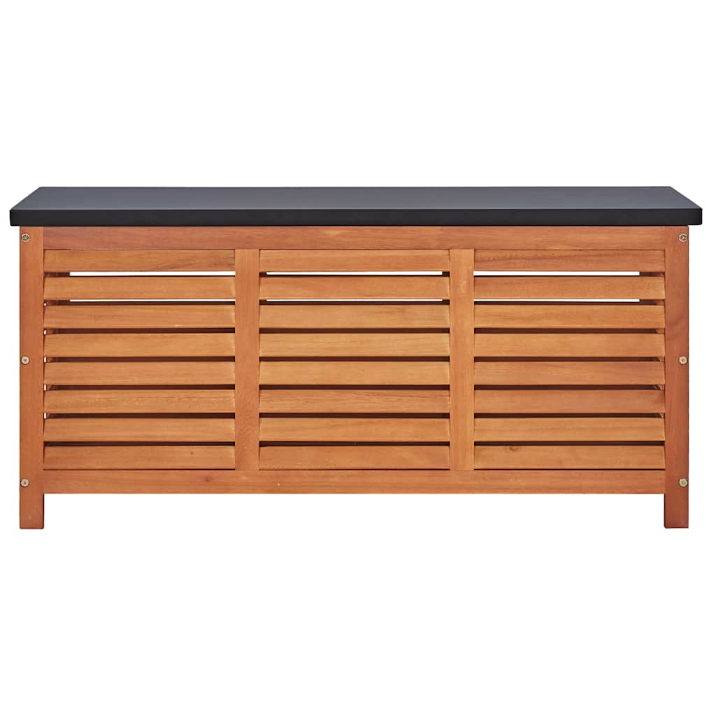 Caixa arrumação p/ jardim 117x50x55 cm madeira eucalipto maciça
