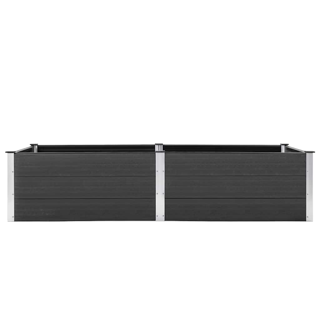 Canteiro elevado de jardim 250x100x54 cm WPC cinzento