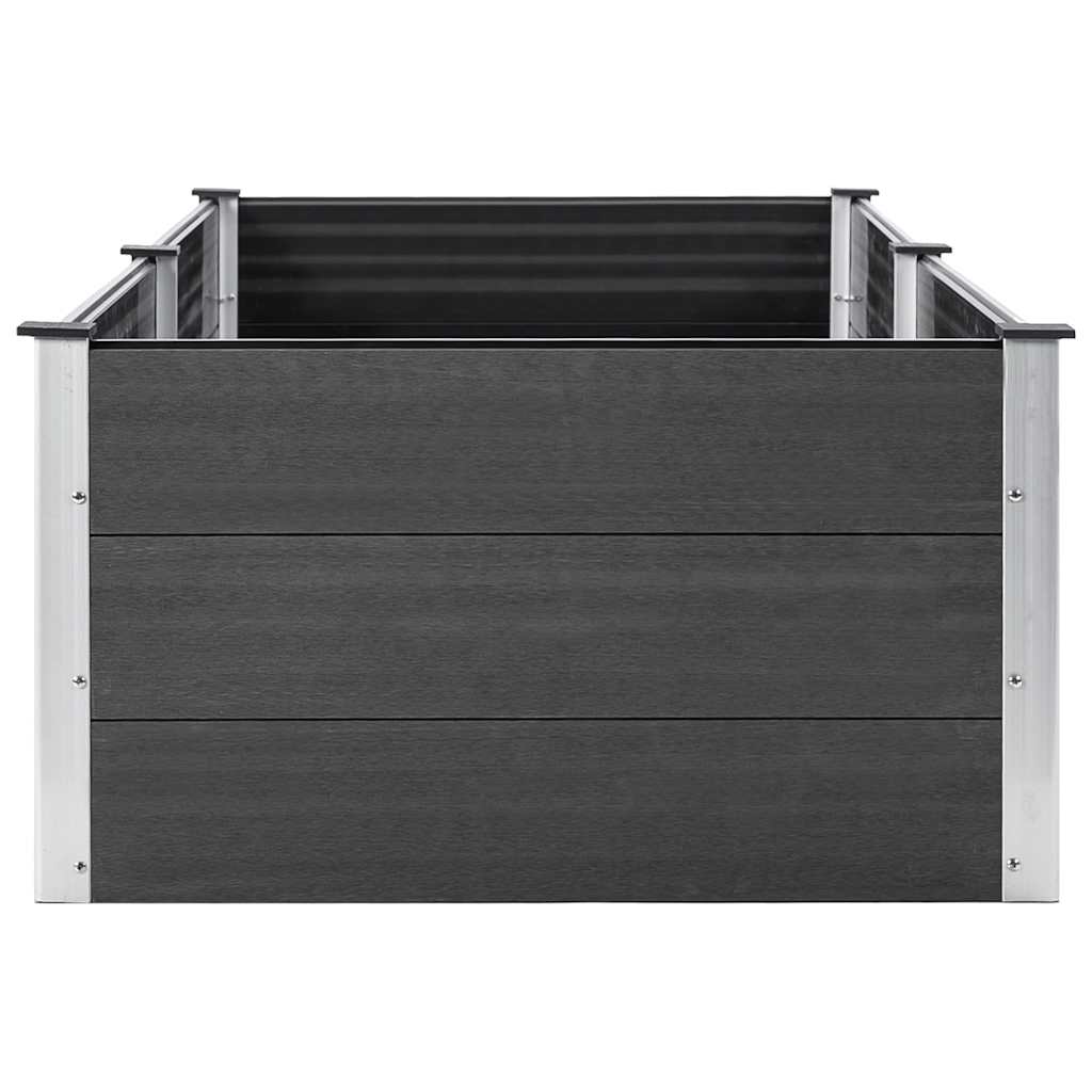 Canteiro elevado de jardim 250x100x54 cm WPC cinzento